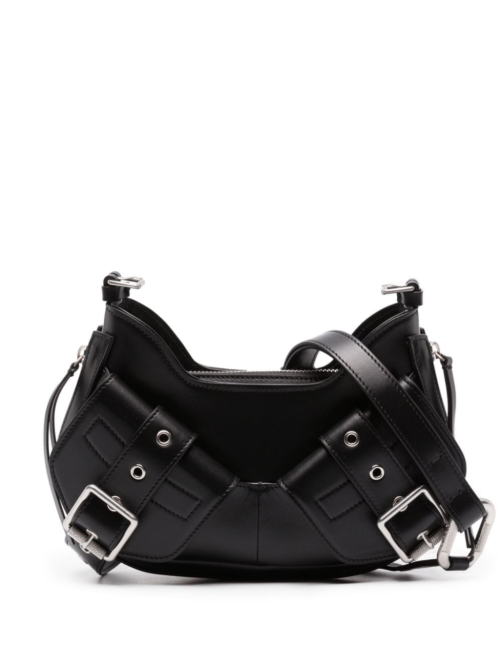 Biasia Y2k Leather Shoulder Bag In Black
