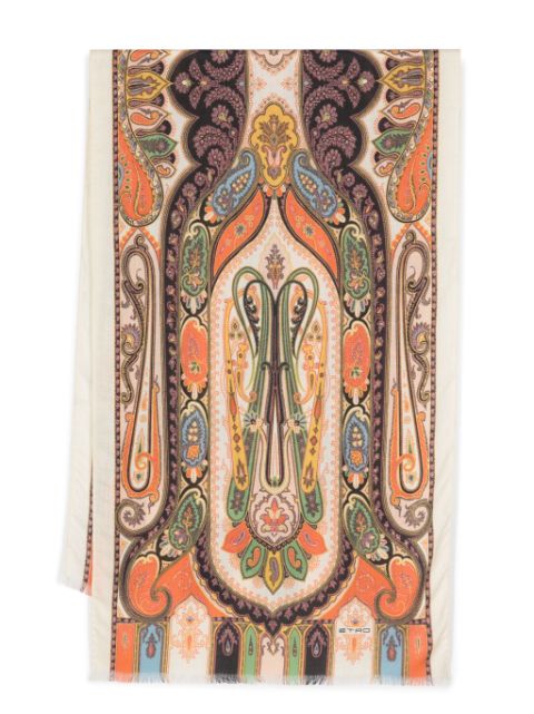 ETRO graphic-print cashmere-blend scarf Women