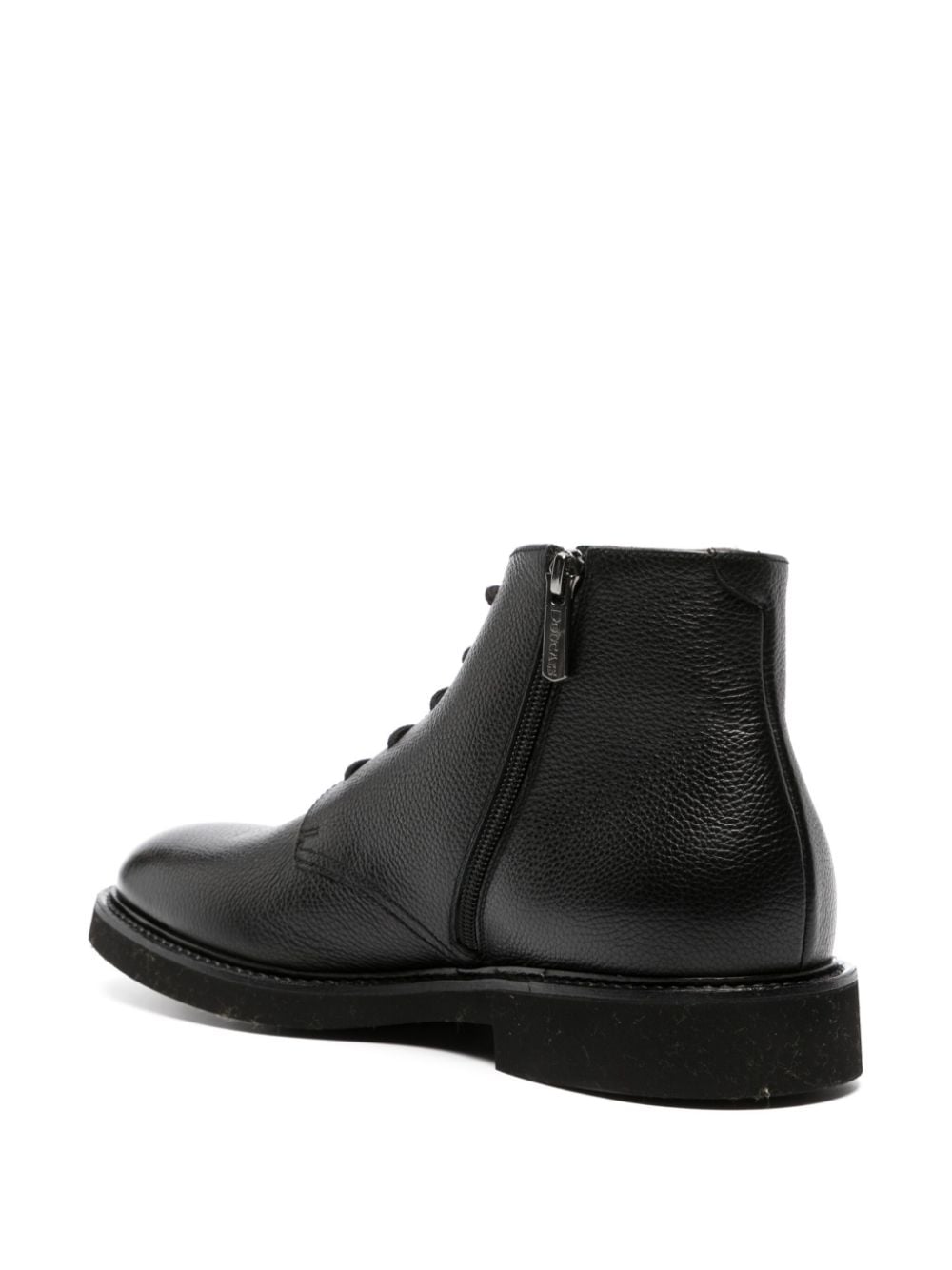 Shop Doucal's Pebbled-texture Leather Ankle Boots In Black