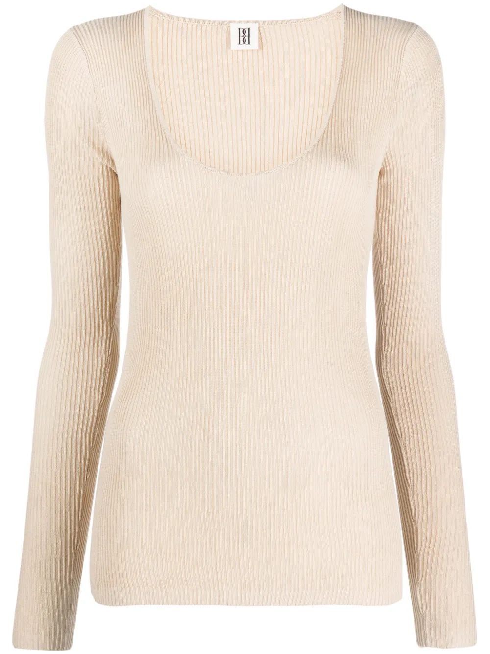 By Malene Birger Rinah fine-ribbed long-sleeve top - Toni neutri