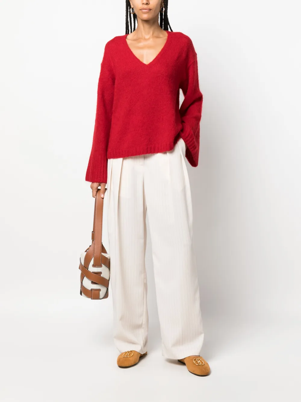 By Malene Birger V-neck knitted jumper - Rood