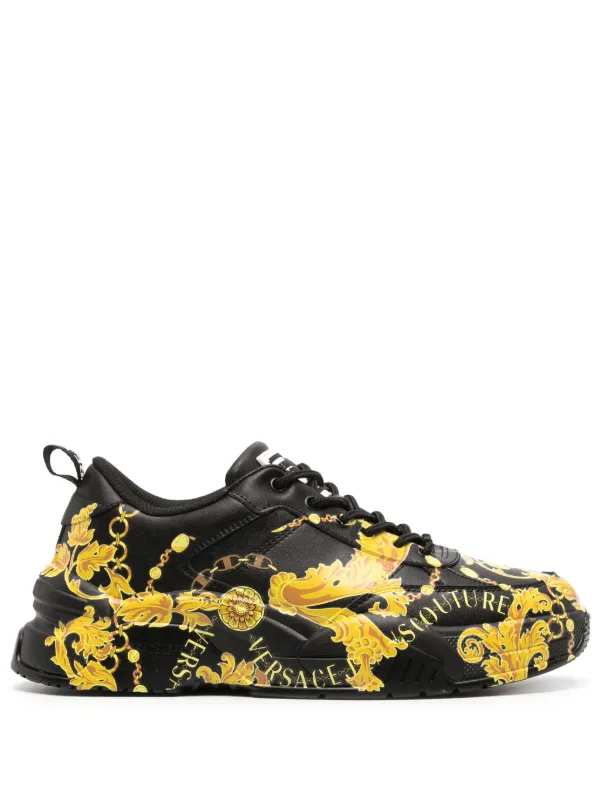 Versace Jeans Couture Chain Couture Leather Sneakers Farfetch