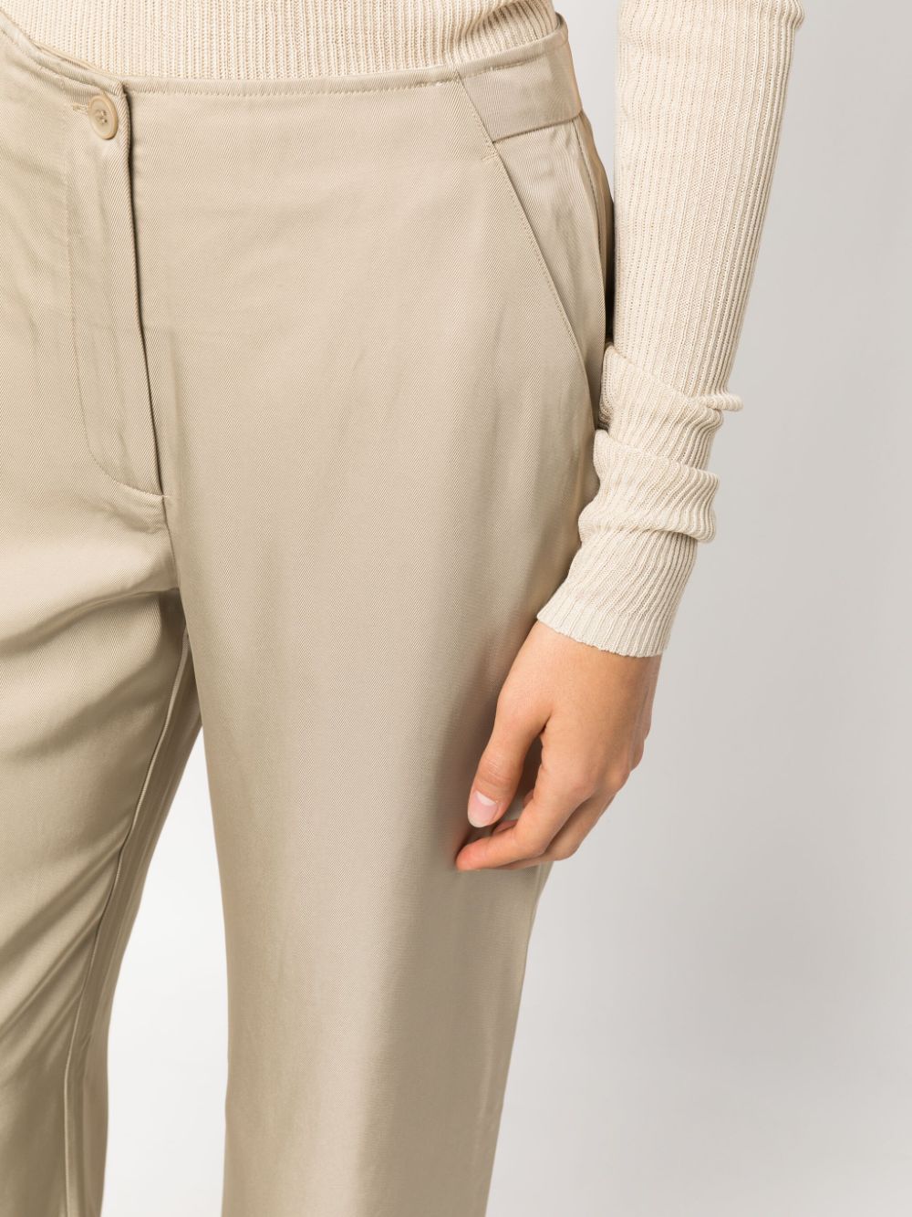 Shop By Malene Birger High-waist Flared Trousers In Nude