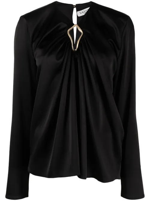 Blouse drapée à manches longues - Lanvin - Modalova