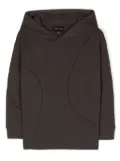 Emporio Armani Kids logo-debossed jersey hoodie - Brown