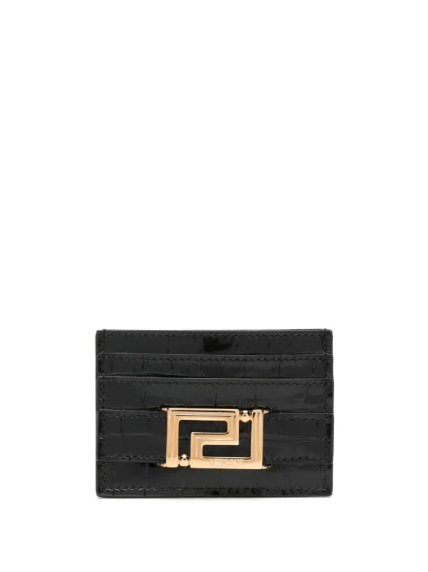 VERSACE グレカ ゴッデス カードケース レザー 黒 Versace グレカ ゴッデス カードケース | ブラック | FARFETCH JP