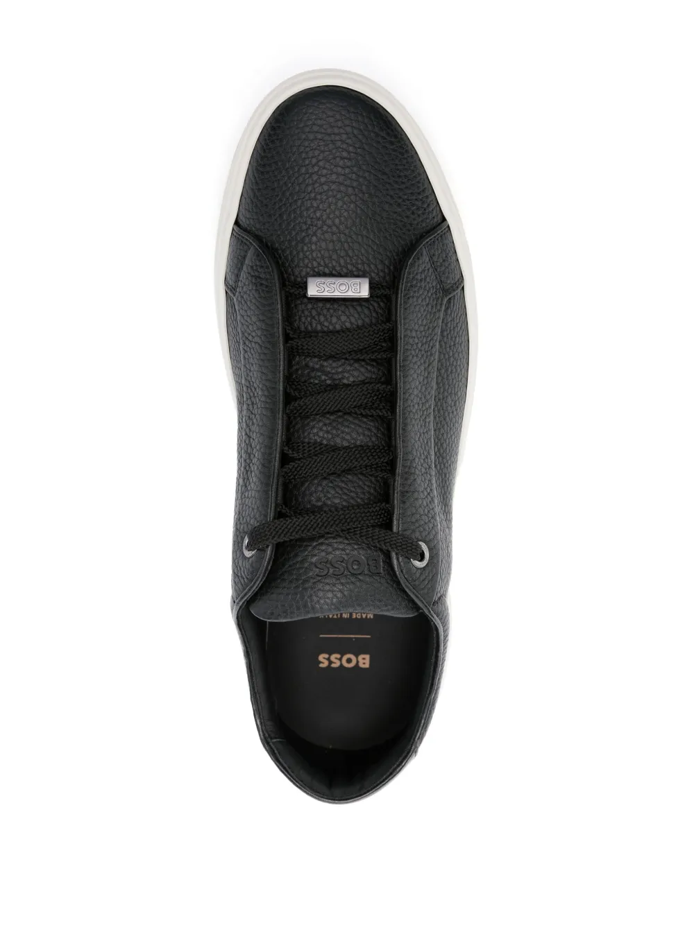 Hugo Boss Gary Lace-up Leather Sneakers In Black