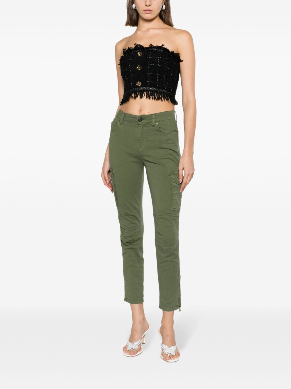 PINKO Donnola bustier-style crop top - Zwart