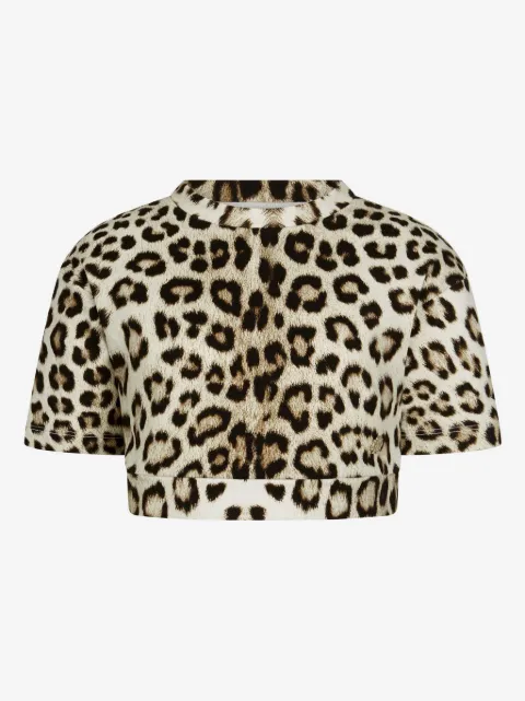 Roberto Cavalli Junior animal-print cotton crop top