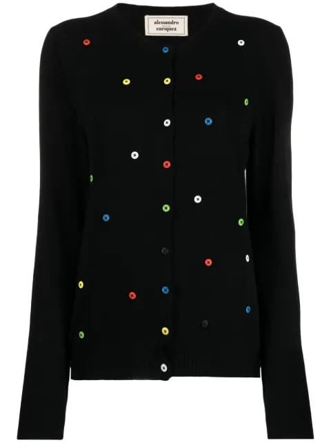 alessandro enriquez button-embellished wool-blend cardigan 