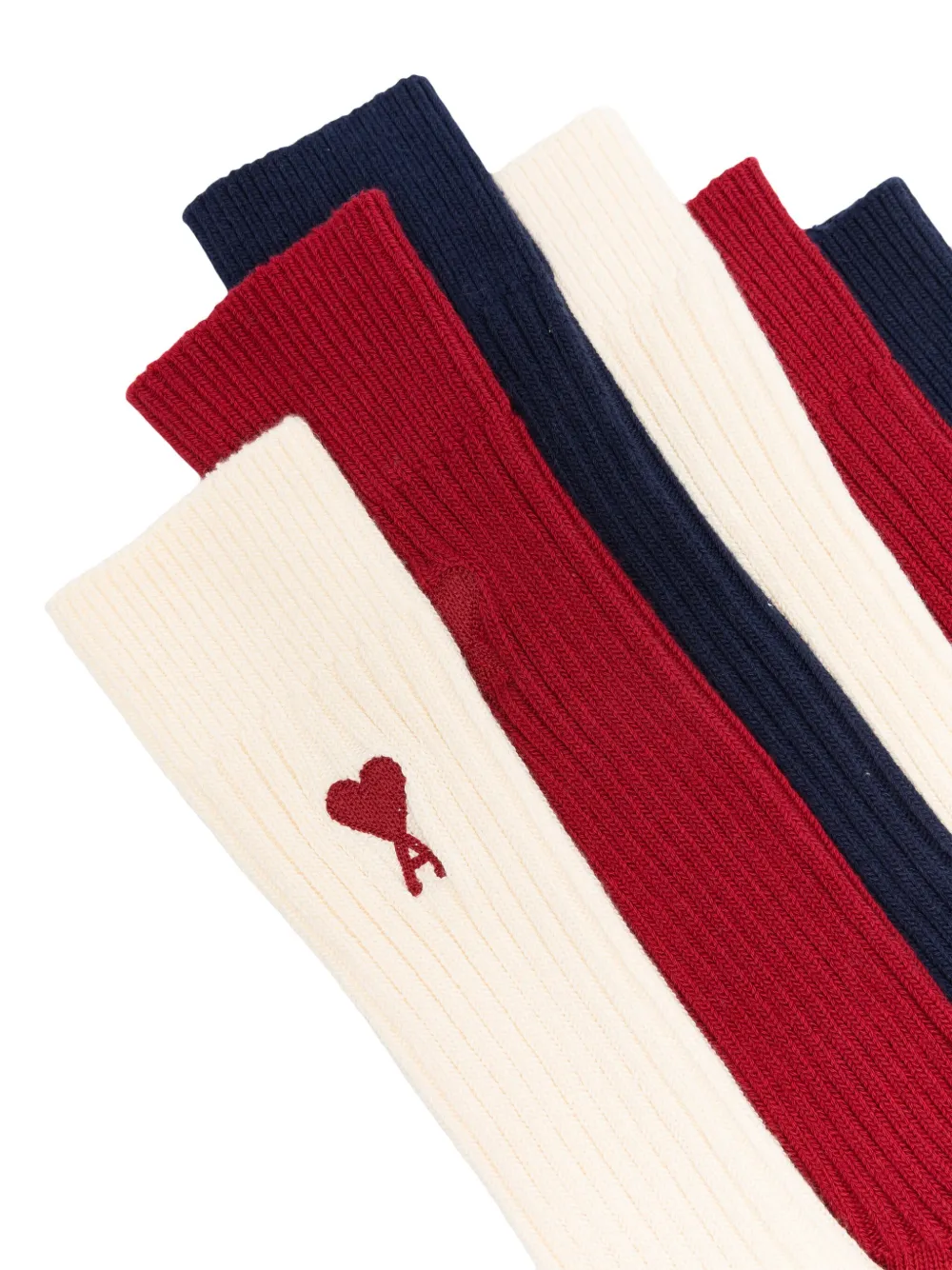 AMI Paris Ami de Coeur intarsia-knit socks (pack of three) - Blauw