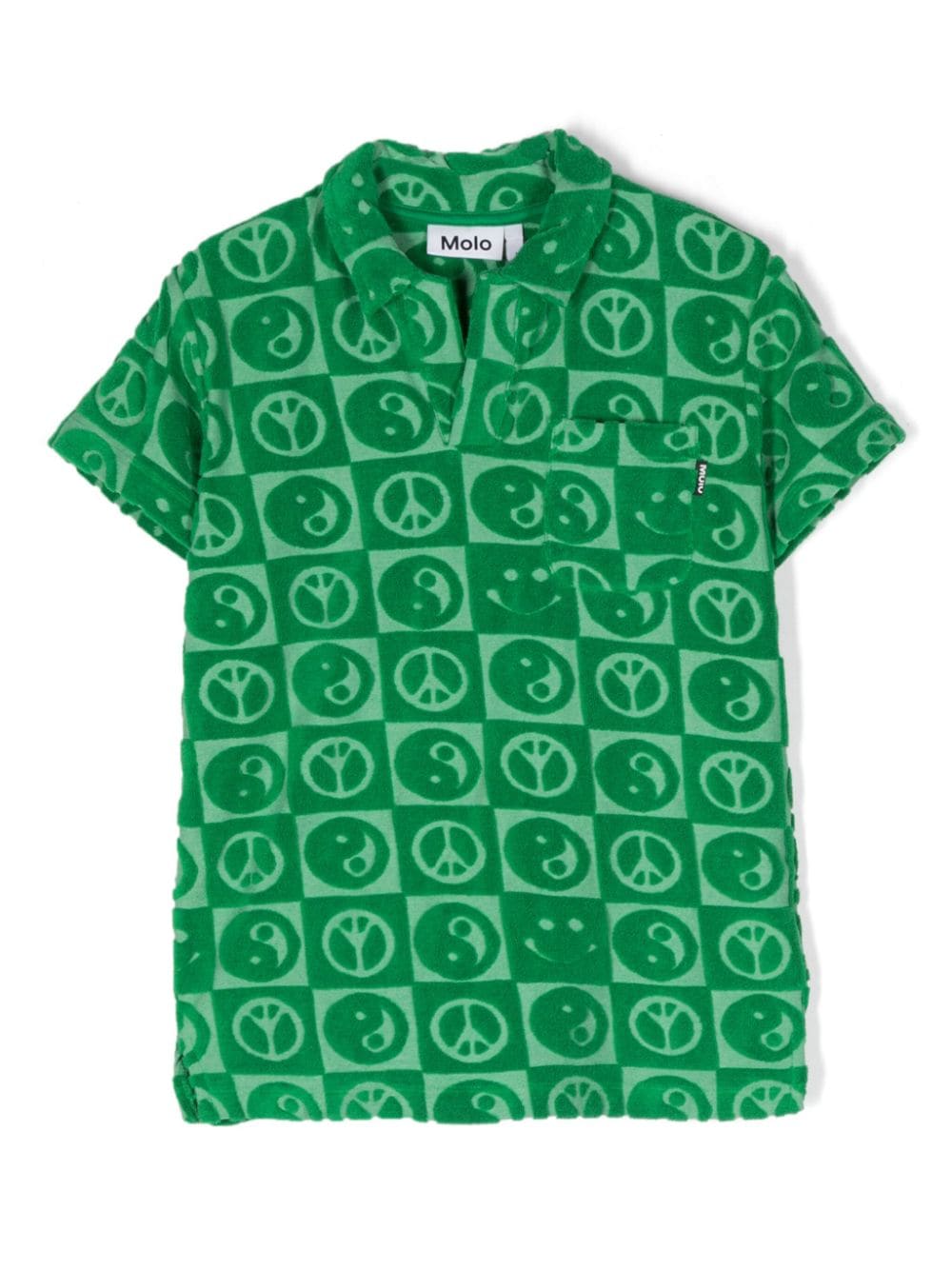 Molo Kids' Randel Terry-cloth Shirt In Green