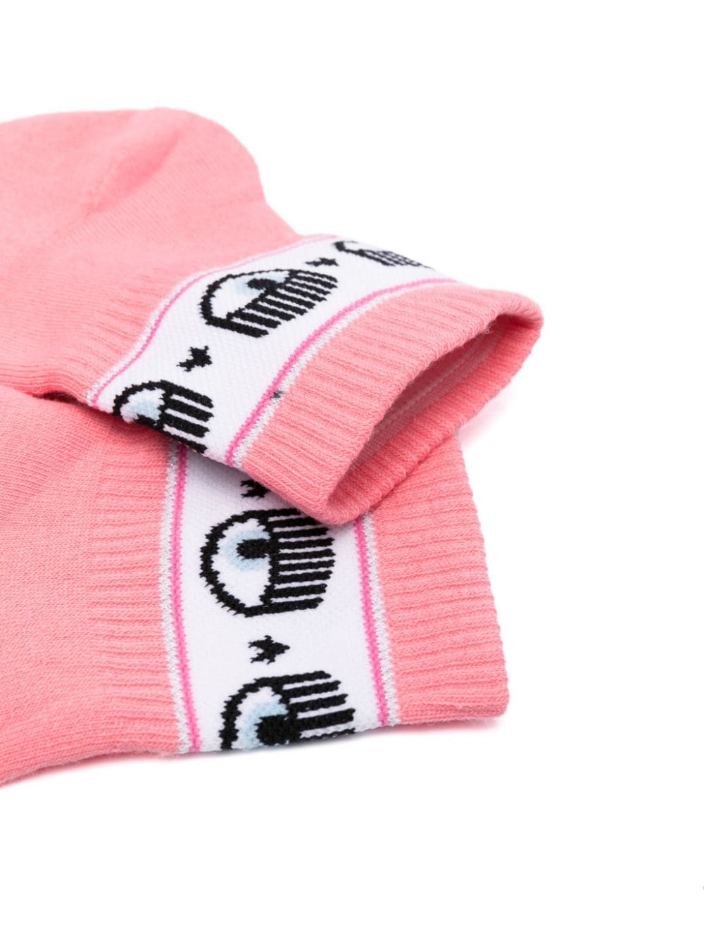 Shop Chiara Ferragni Eyelike-motif Intarsia-knit Socks In Pink