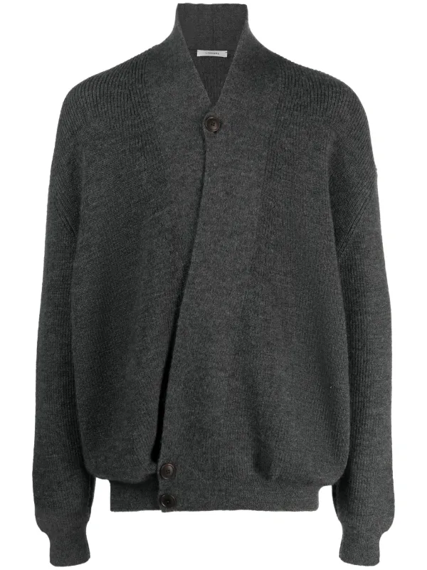 LEMAIRE wrap-front Knitted Cardigan | Grey | FARFETCH