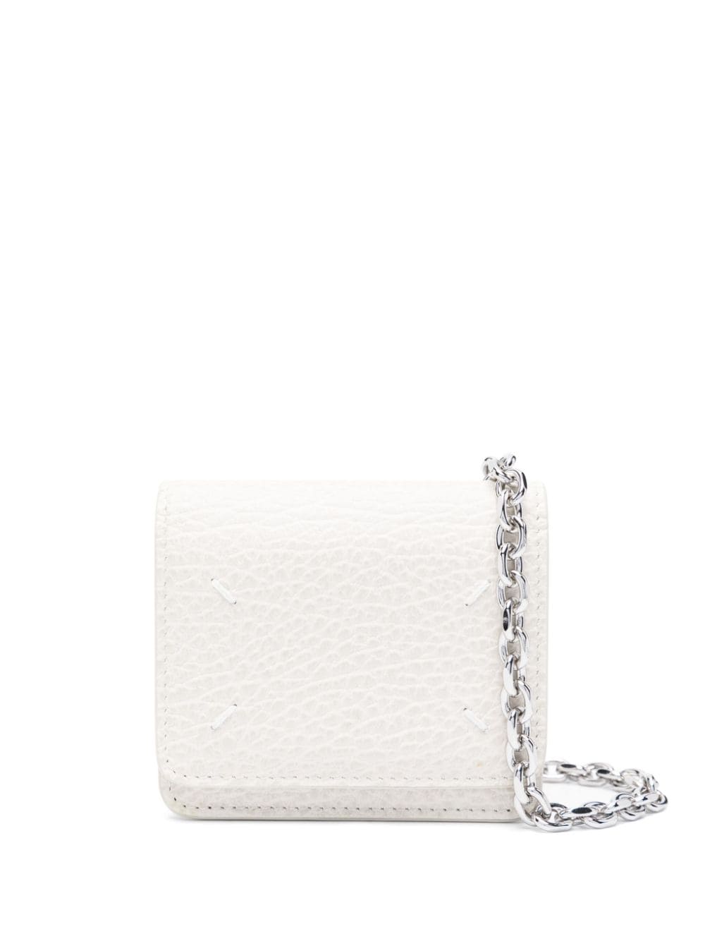 Shop Maison Margiela Four Stitches Leather Chain Wallet In 中性色