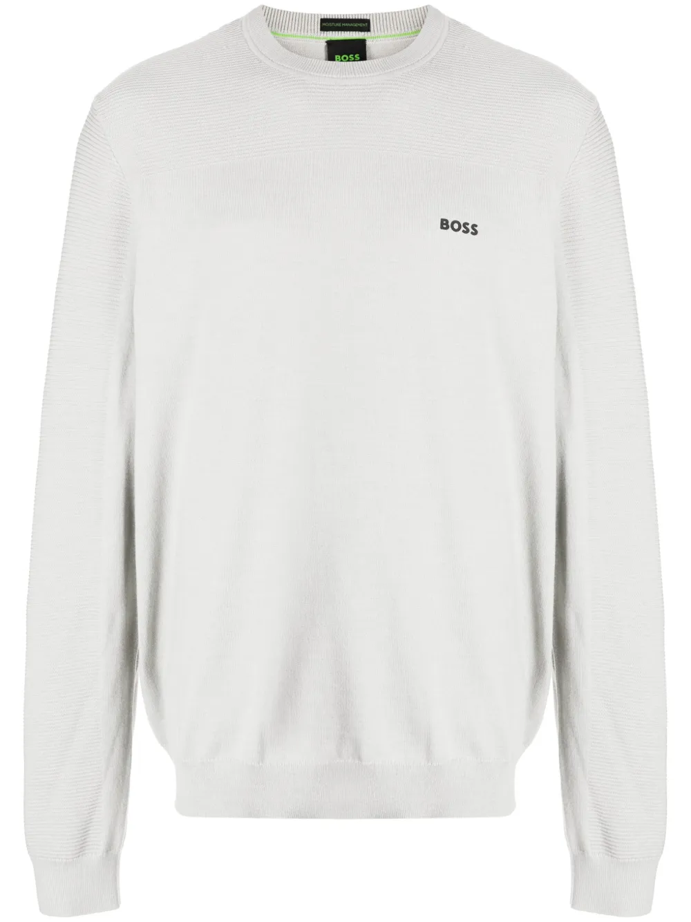 Hugo Boss Logo-print Drop-shoulder Sweatshirt In Grey