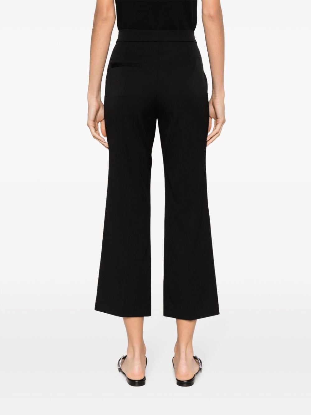 Shop Rochas Wool Cropped Trousers In Black