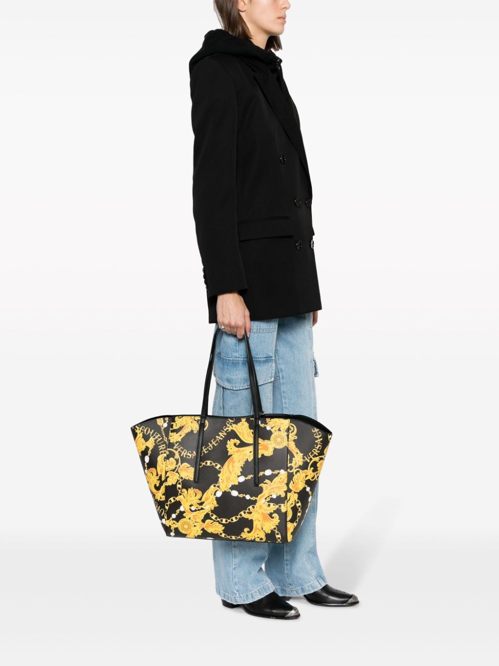 Versace Jeans Couture Chain Couture tote bag - Zwart