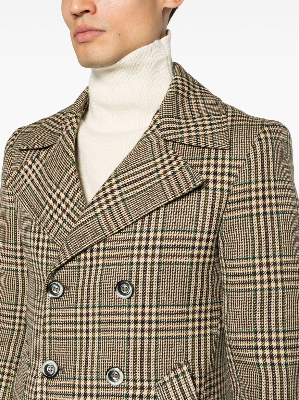 Pre-owned A.n.g.e.l.o. Vintage Cult 1970s  Double-breasted Coat In Brown
