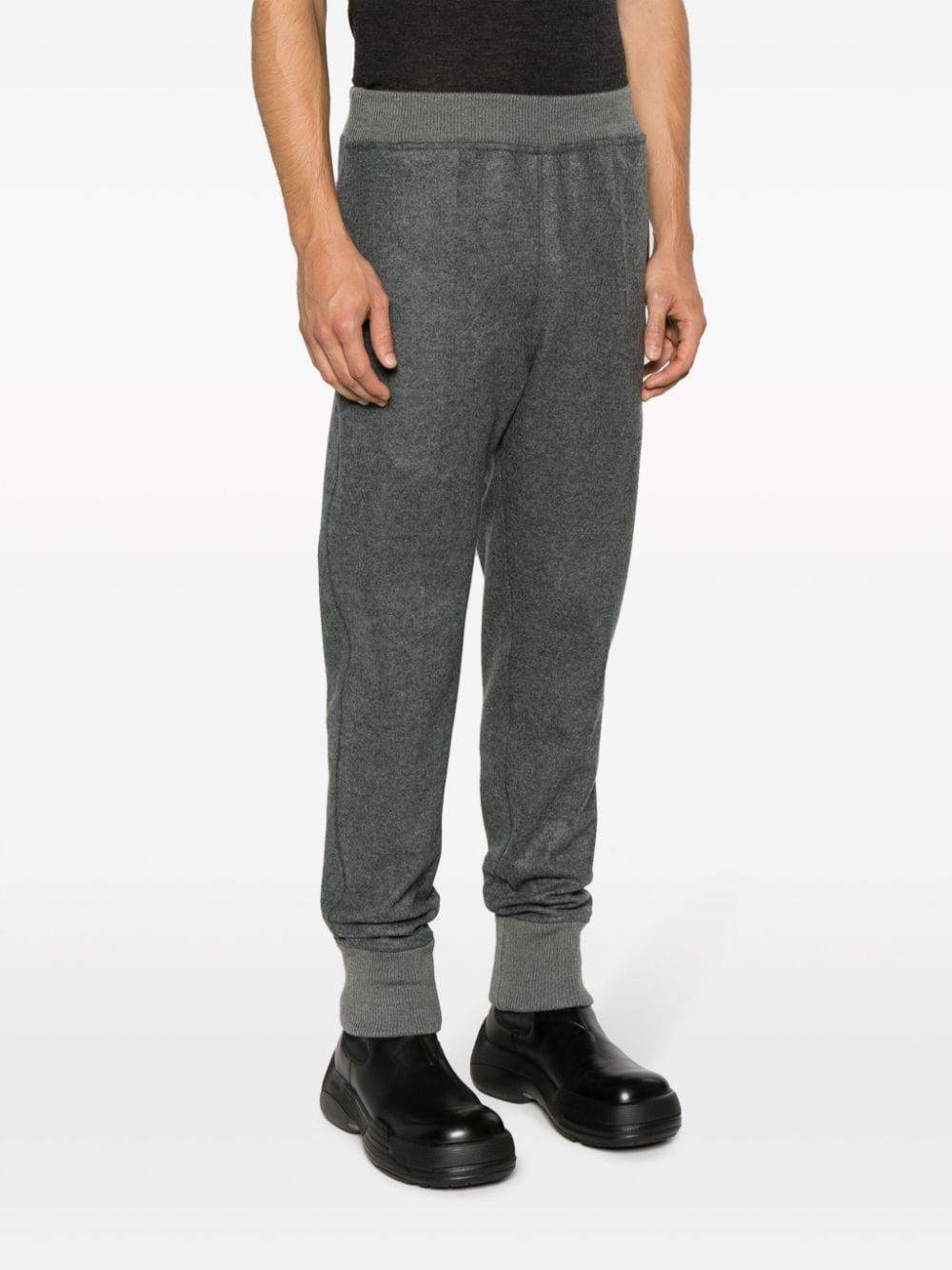 Shop Jil Sander Elasticated-waistband Wool Track Pants In Grau