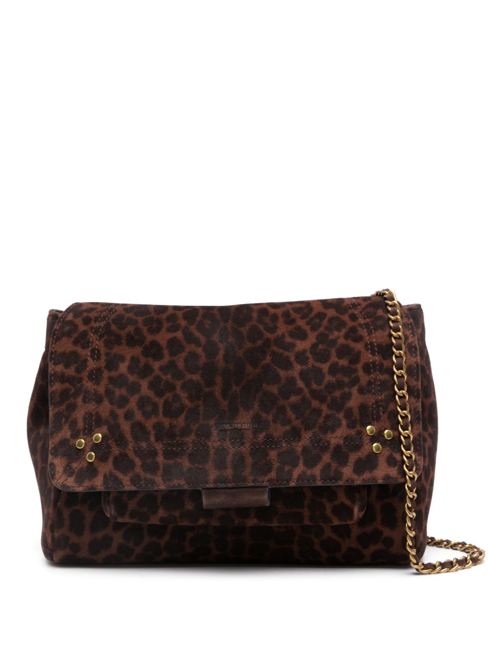 Jérôme Dreyfuss leopart-print suede shoulder bag