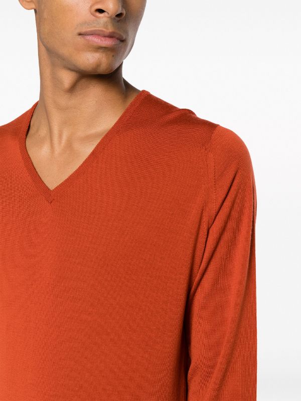 John Smedley fine-knit V-neck Jumper - Farfetch