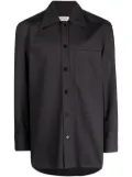 Lanvin logo-embroidered cotton shirt - Grey