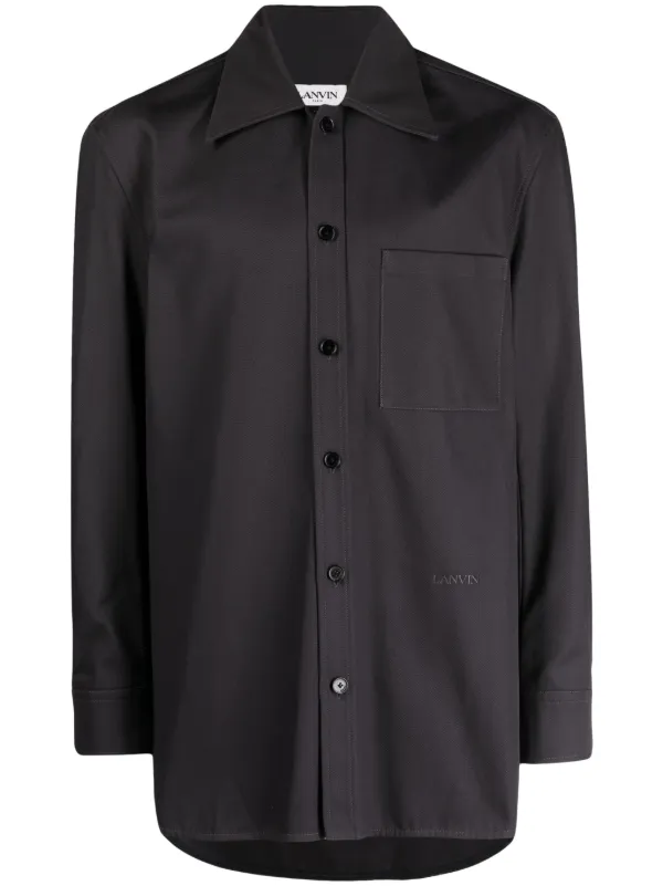 lanvin dress shirt Lanvin Men's Light Blue Long Sleeve Dress Shirt