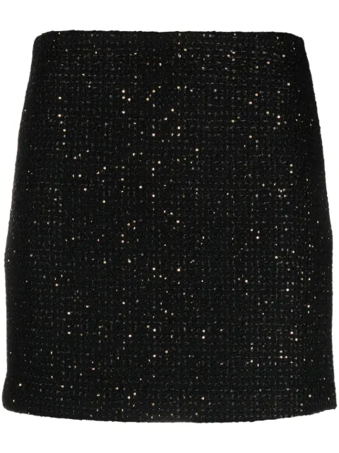 TWINSET falda corta de bouclé con detalle de lentejuelas