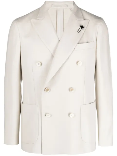 Lardini peak-lapel double-breasted blazer