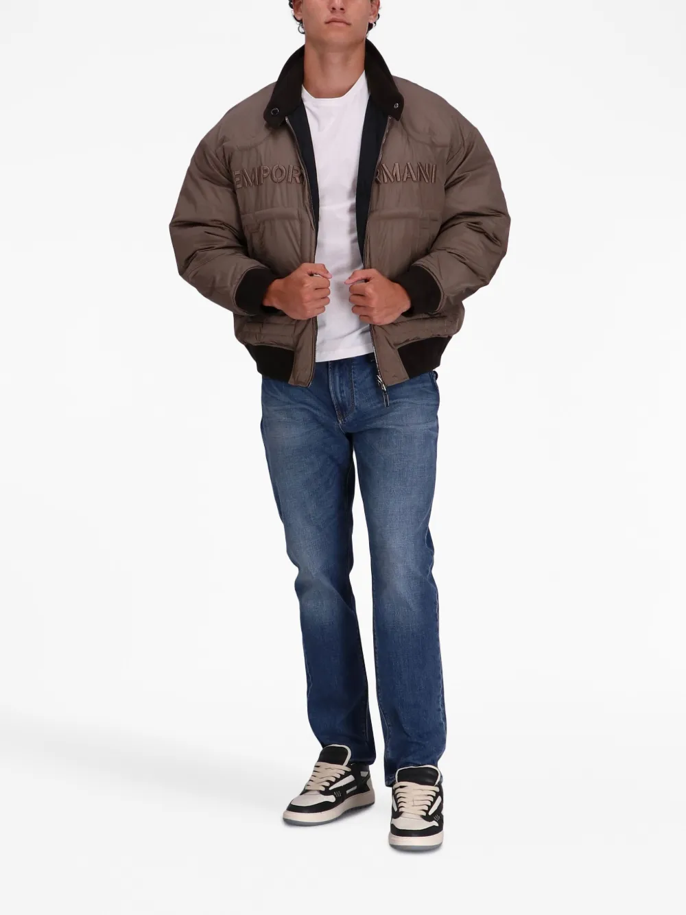 Emporio Armani Jack met geborduurd logo - Bruin