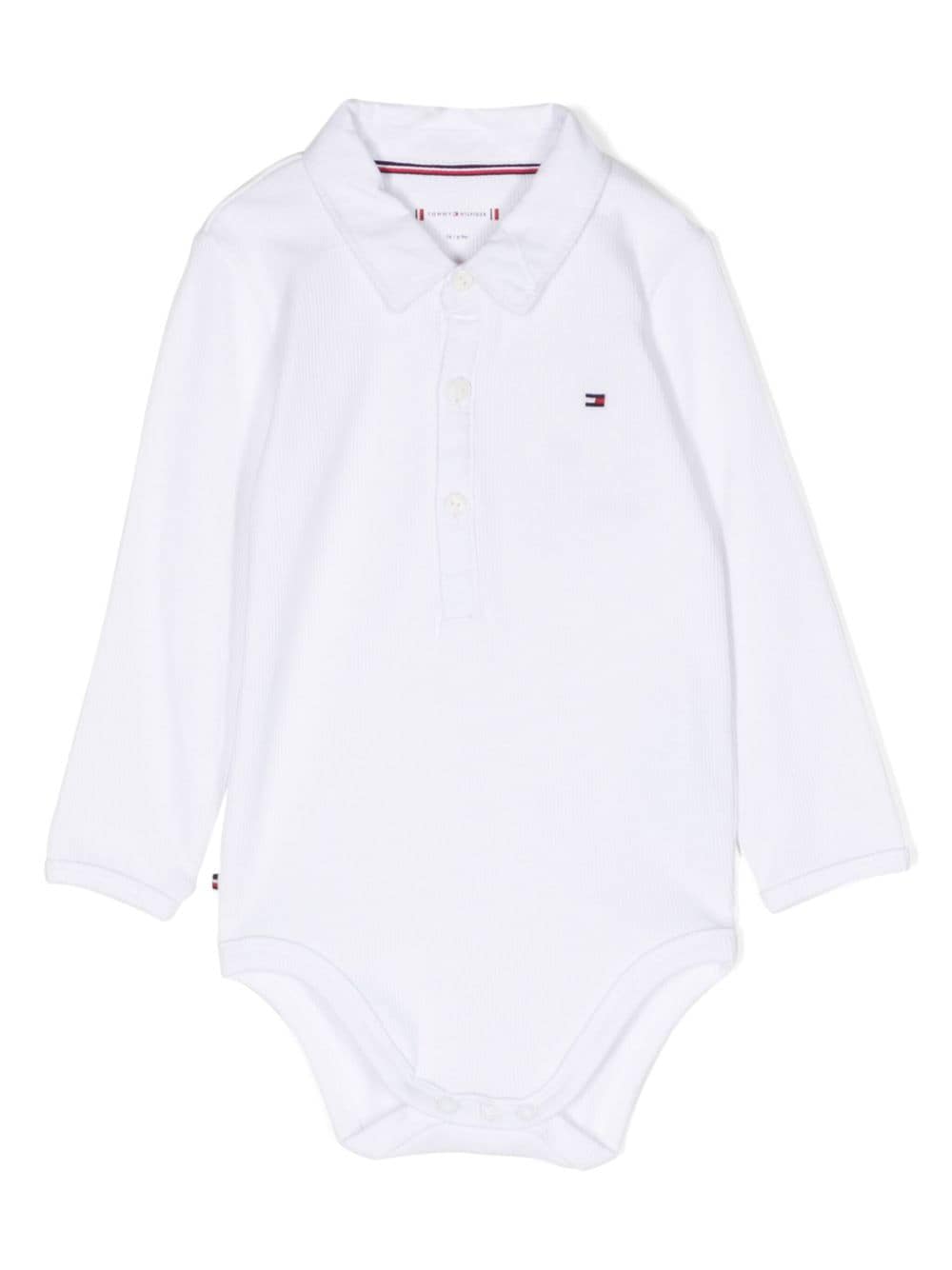 Tommy Hilfiger Junior Babies' Logo-print Long-sleeve T-shirt In White