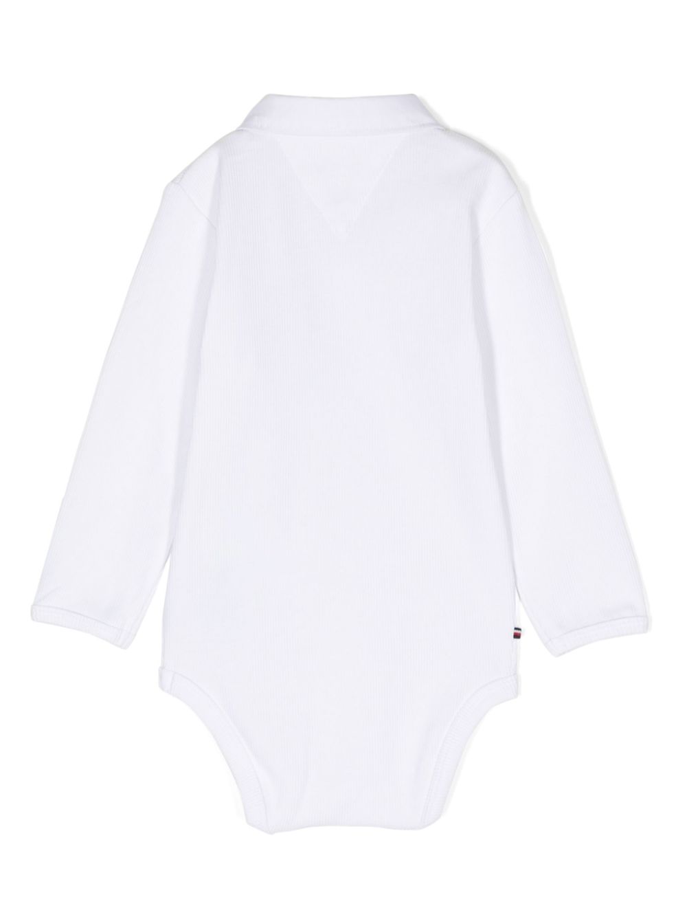 Tommy Hilfiger Junior logo-embroidered ribbed-knit bodysuit - White