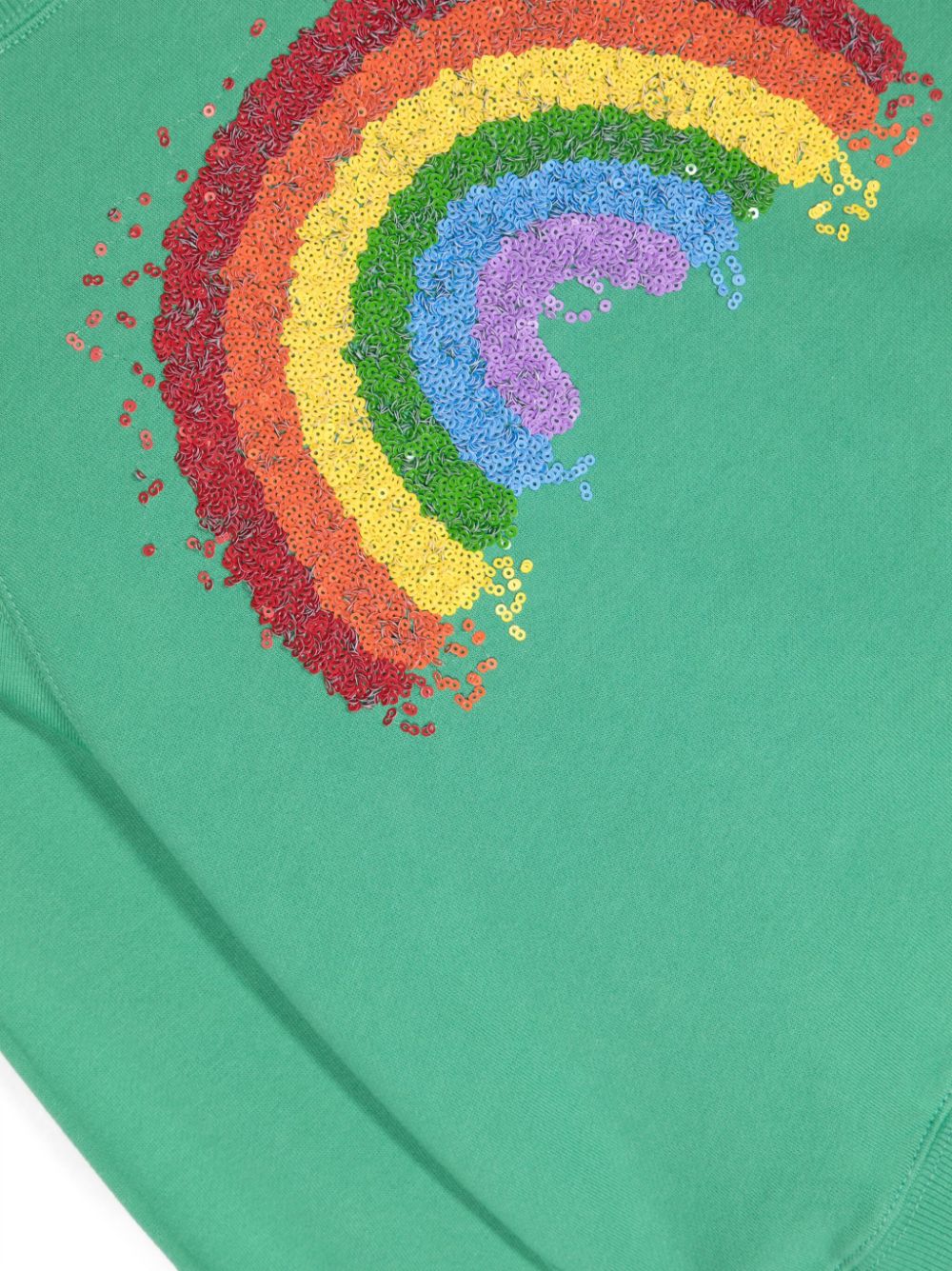 Shop Molo Marilee Rainbow Sequin-embellished Sweatshirt In Green