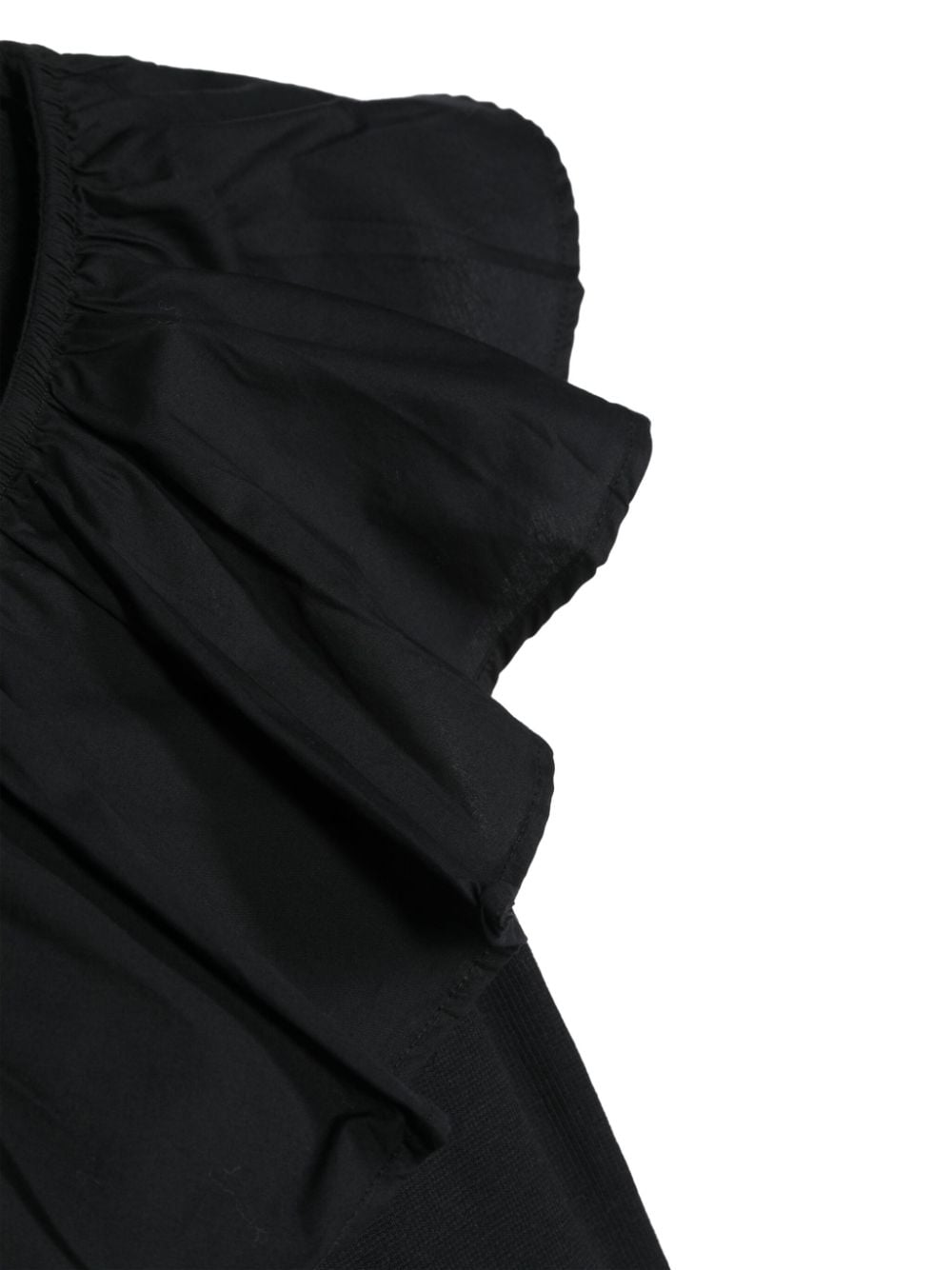 Shop Molo Rebecca Ruffled-trim One-shoulder Top In Black