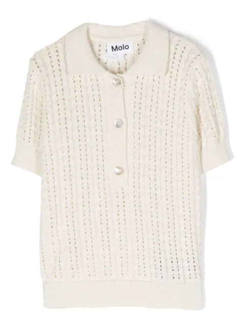 Molo Gretel open-knit cotton T-shirt
