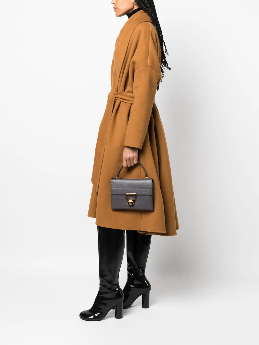 Coccinelle Arlettie leren shopper - Grijs