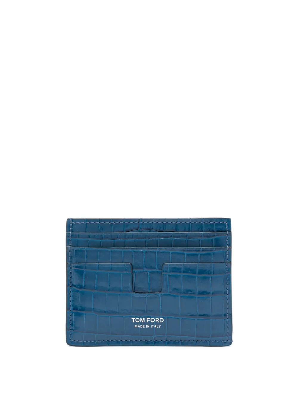 TOM FORD Pasjeshouder met krokodillen-reliëf Blauw