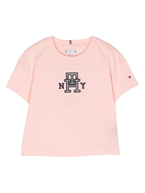 Tommy Hilfiger Junior logo-patch cotton T-shirt