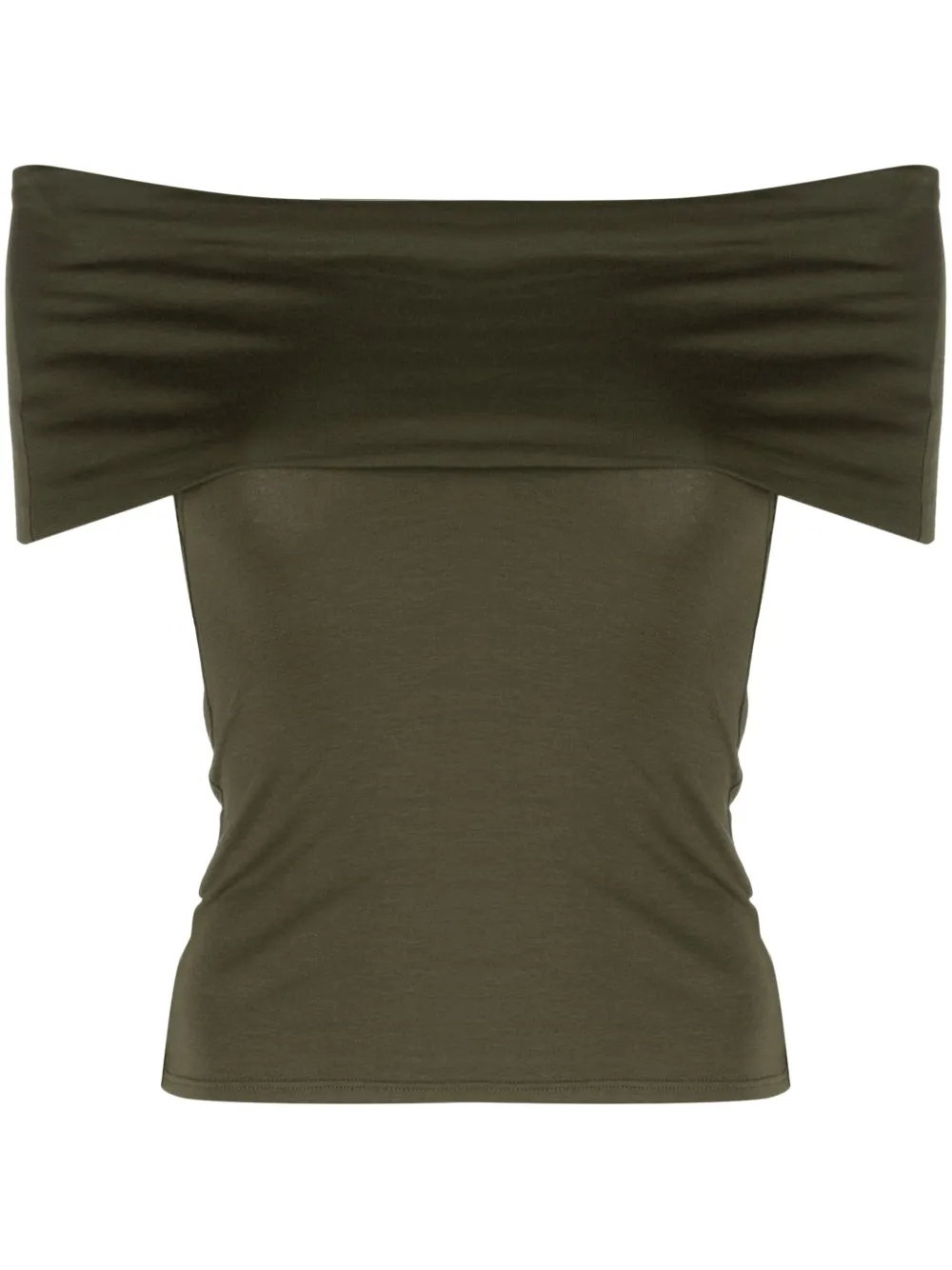 Shop Gimaguas Maya Off-shoulder Jersey Top In Grün