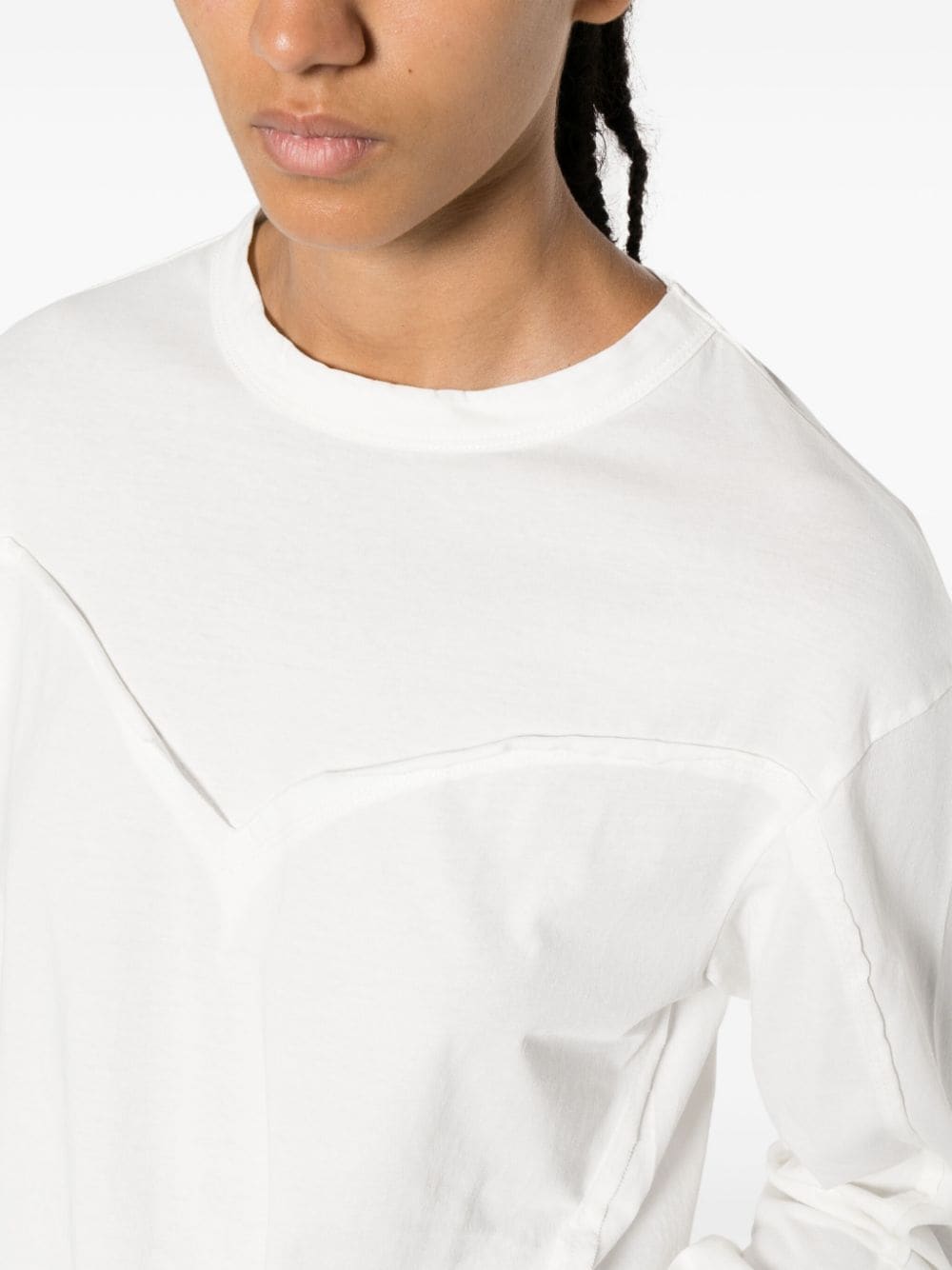 Shop Gimaguas Heart Exposed-seam Cotton T-shirt In Weiss