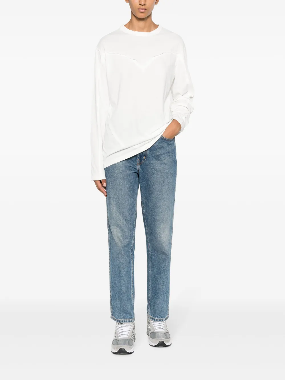 Gimaguas Heart exposed-seam cotton T-shirt - Wit