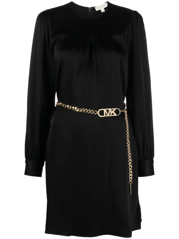 michael kors cocktail dresses Michael Kors Collection Flutter-Sleeve Wrapped Jersey Dress, Black, Women's, 6 main image 0