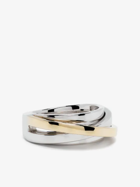Tom Wood 9K gold and sterling silver Orb Slim Duo ring