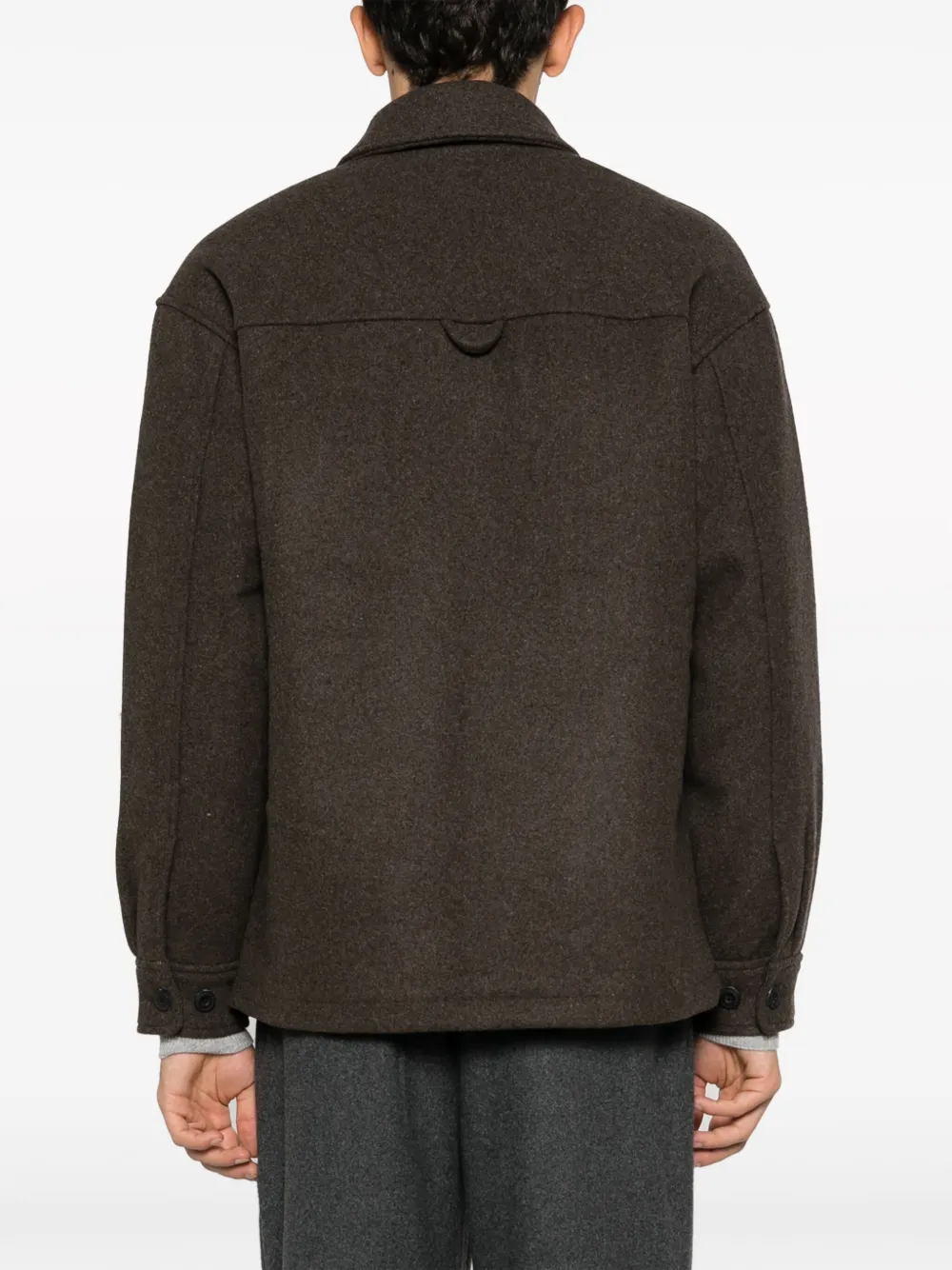 Samsoe & Samsoe Button-up Felted Shirt Jacket In Brown