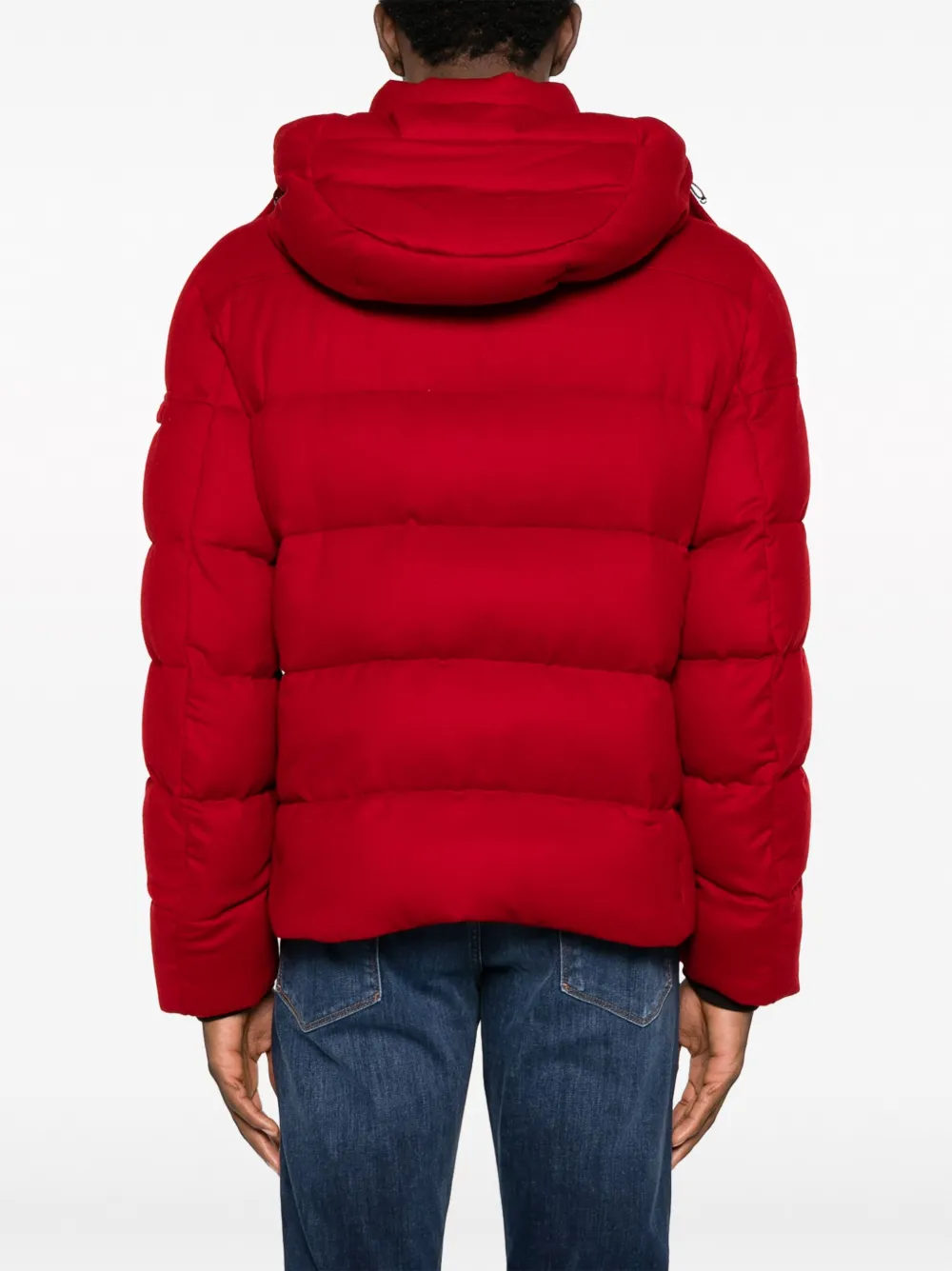 Moorer Detachable-hood Padded Jacket In Red