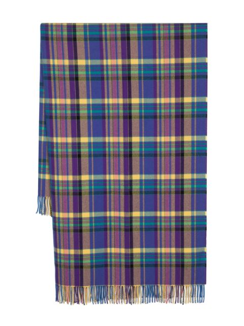 ETRO check-print virgin wool scarf Women