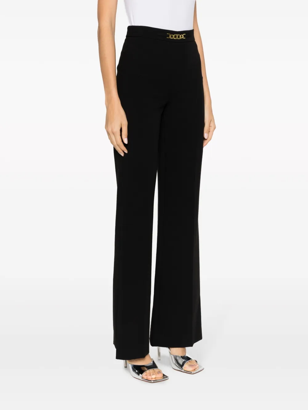  Twinset Oval-t Chain Wide-leg Trousers - Black 