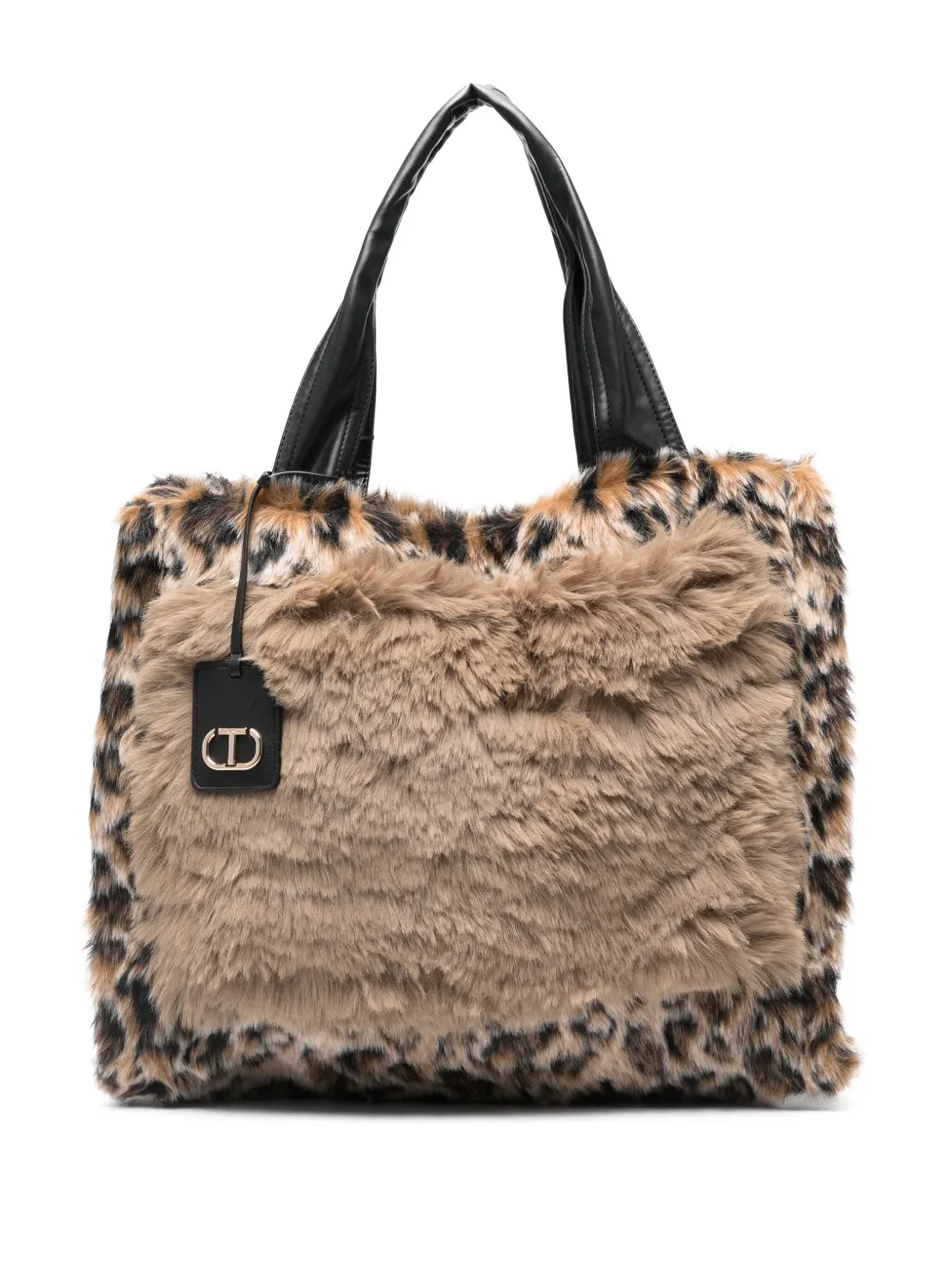 TWINSET Shopper van imitatiebont Bruin