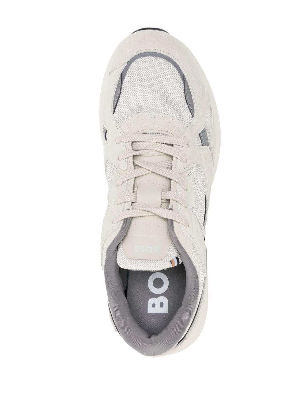 Shop Hugo Boss Owen Runn Mesh Sneakers In Neutrals